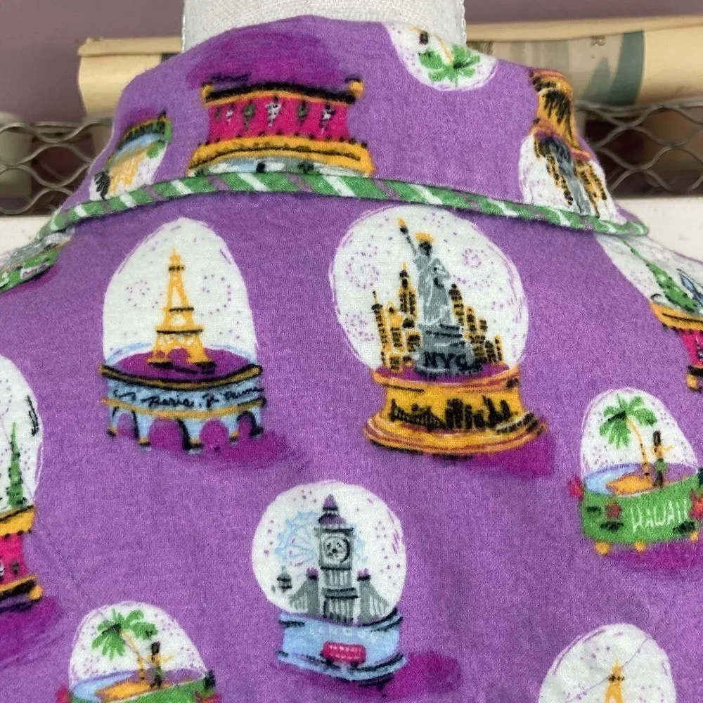 Munki Munki snow globes of famous places magical pj top extra soft flannel